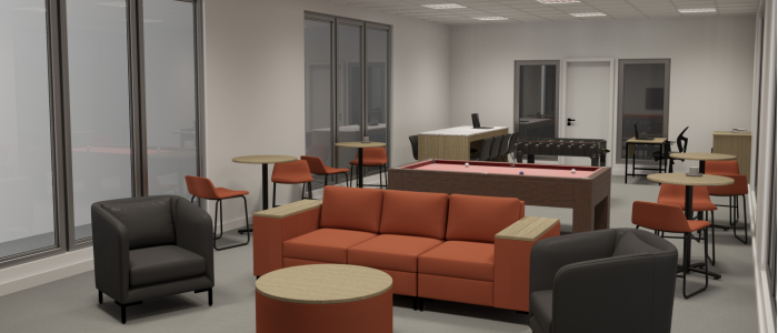 Mock up of Pratt street game room.